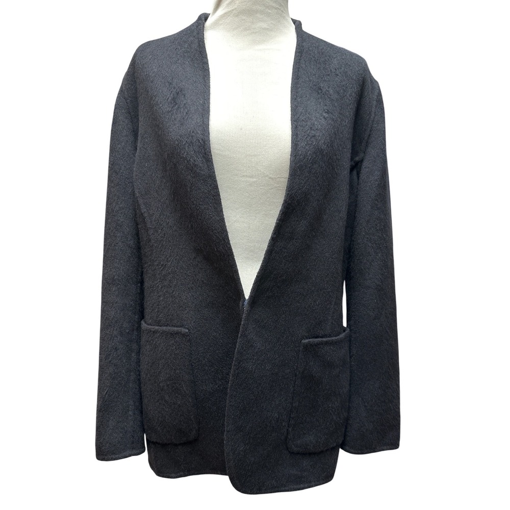 Agnona Double-Face Cashmere Blend Collarless Jacket – Made in Italy